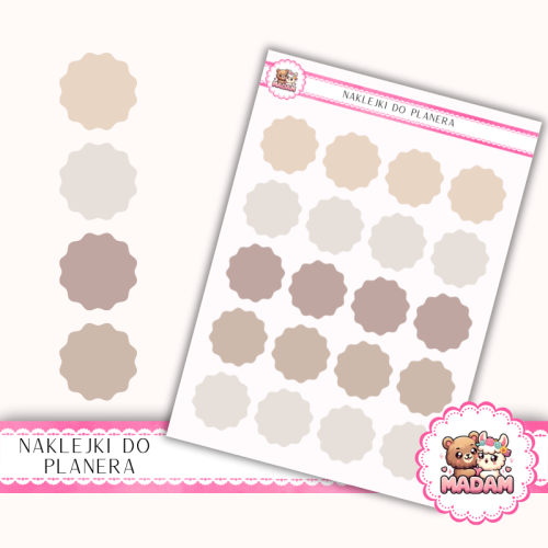 Naklejki planerowe pieczątki Warm Cozy 13x18 do planera Bullet Journal MaDam Creative