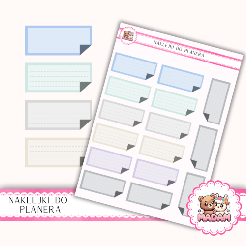Naklejki planerowe karteczki notatkowe zimowe 13x18 do planera Bullet Journal MaDam Creative