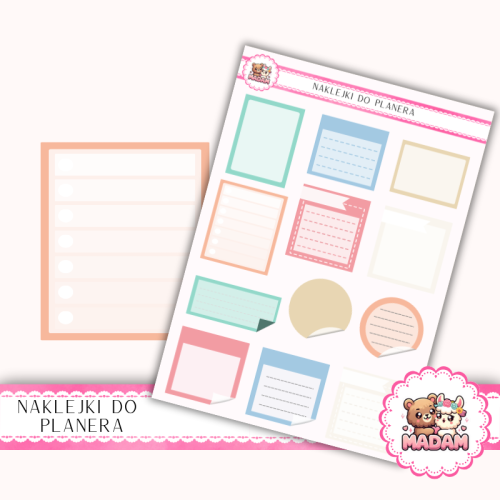 Naklejki planerowe notki letnie 13x18 do planera Bullet Journal MaDam Creative