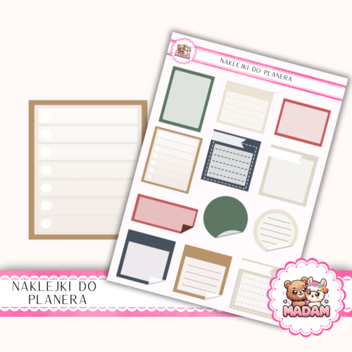 Naklejki planerowe notki świąteczne 13x18 do planera Bullet Journal MaDam Creative
