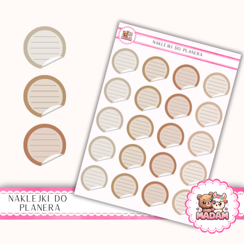 Naklejki planerowe etykiety mix earthy jesienny 13x18 do planera Bullet Journal MaDam Creative