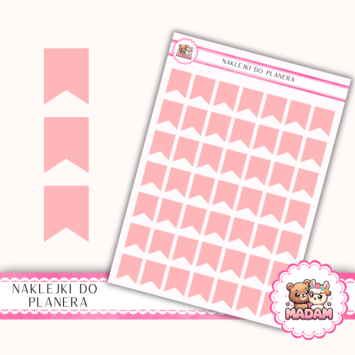 Naklejki planerowe flagi oznaczniki 13x18 Brzoskwiniowy do planera Bullet Journal MaDam Creative