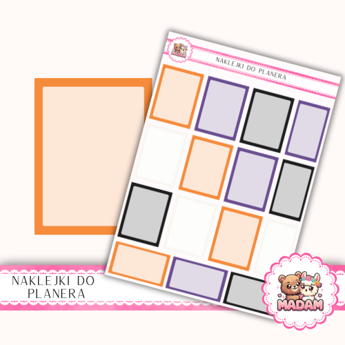 Naklejki planerowe pola do notatek 13x18 Halloween Mix do planera Bullet Journal MaDam Creative