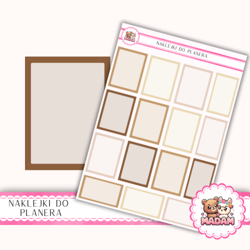 Naklejki planerowe pola do notatek 13x18 Jesienny Mix do planera Bullet Journal MaDam Creative