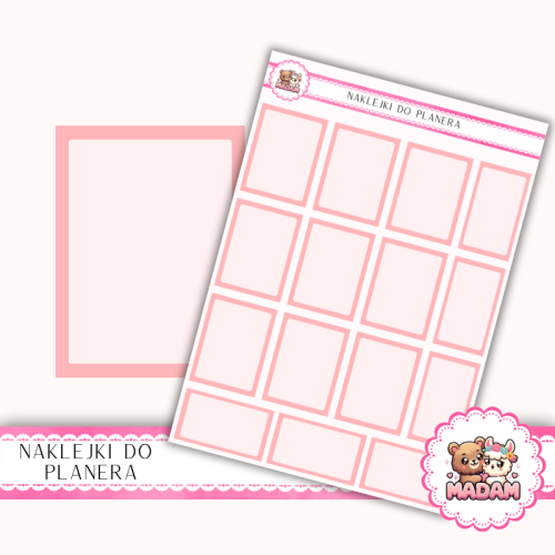 Naklejki planerowe pola do notatek 13x18 Brzoskwiniowy do planera Bullet Journal MaDam Creative