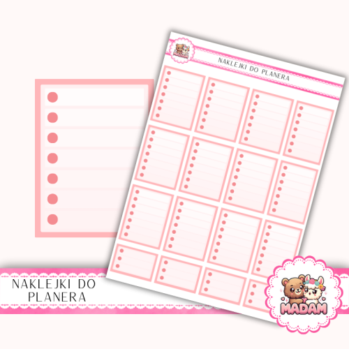 Naklejki planerowe Checklisty Brzoskwiniowy 13x18 do planera Bullet Journal MaDam Creative