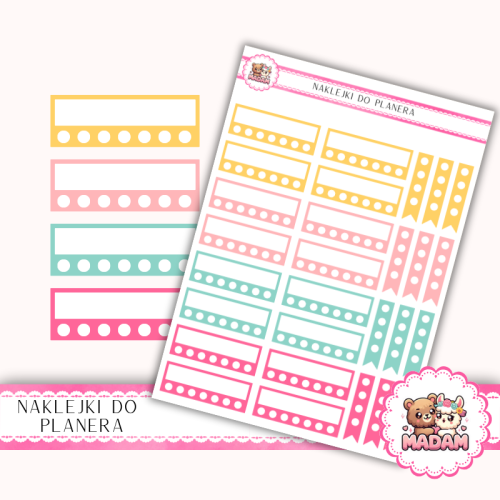 Naklejki planerowe Habit Tracker Letni Sorbet Mix 13x18 do planera Bullet Journal MaDam Creative