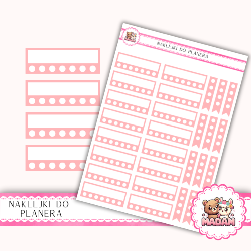 Naklejki planerowe Habit Tracker Brzoskwiniowy 13x18 do planera Bullet Journal MaDam Creative