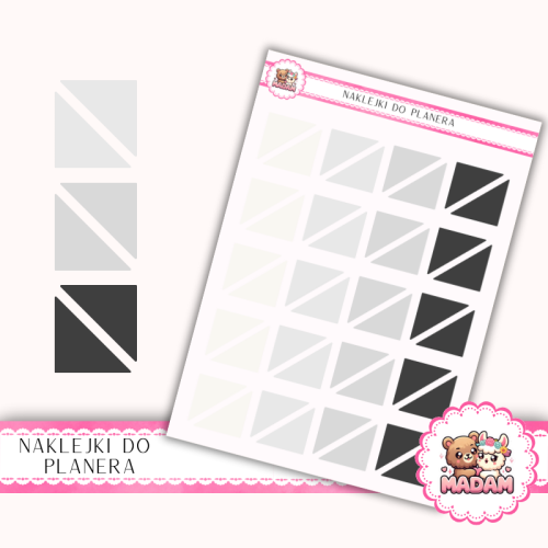 Naklejki planerowe Trójkąty Minimal Chic 13x18 do planera Bullet Journal MaDam Creative