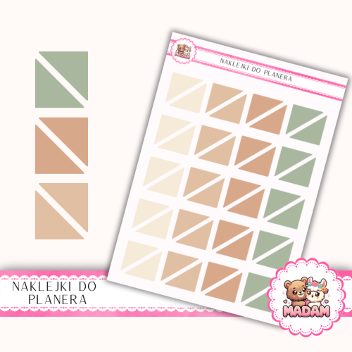 Naklejki planerowe Trójkąty Jesienny Boho 13x18 do planera Bullet Journal MaDam Creative