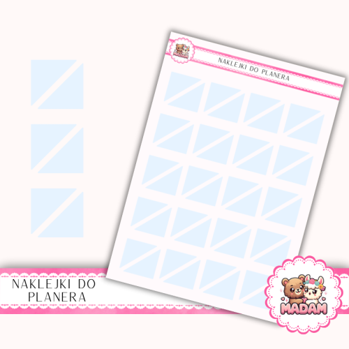 Naklejki planerowe Trójkąty Błękitny 13x18 do planera Bullet Journal MaDam Creative