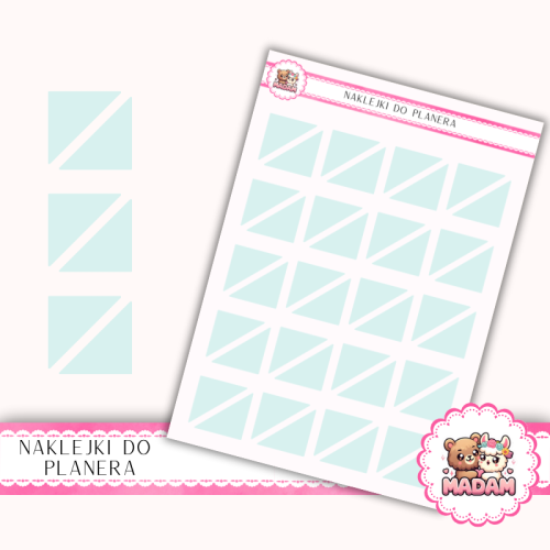 Naklejki planerowe Trójkąty Miętowy 13x18 do planera Bullet Journal MaDam Creative