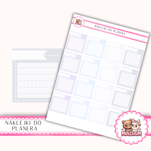 Naklejki Planerowe Mini Notatki MIX 13×18 – Zima Winter Calm – MaDam Creative