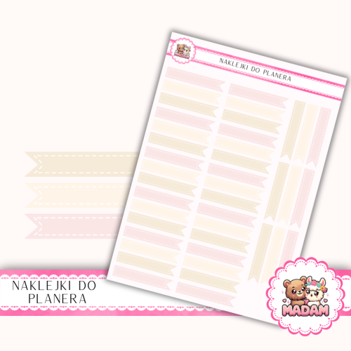 Naklejki Planerowe Flagi Różowe 13×18– Blush Romance – MaDam Creative