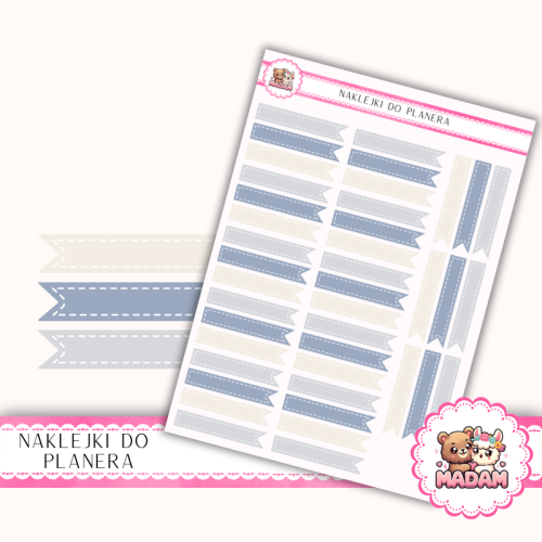 Naklejki Planerowe Flagi Minimalistyczne 13×18 – Classic Modern – MaDam Creative