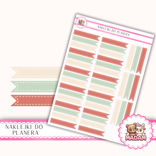 Naklejki Planerowe Flagi Świąteczne 13×18 – Festive Glow – MaDam Creative