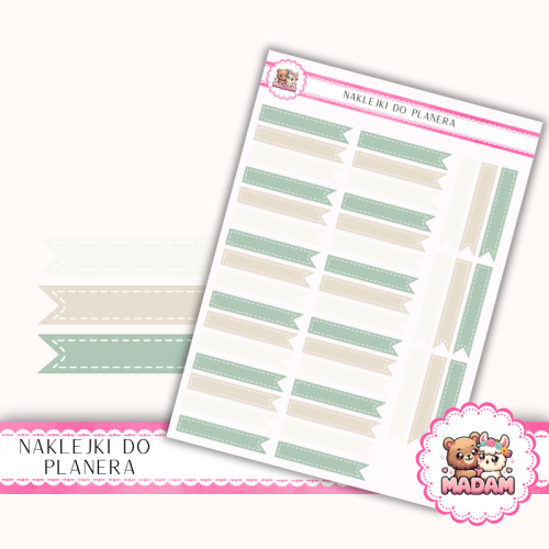 Naklejki Planerowe Flagi Zielone 13×18 – Green Calm – MaDam Creative