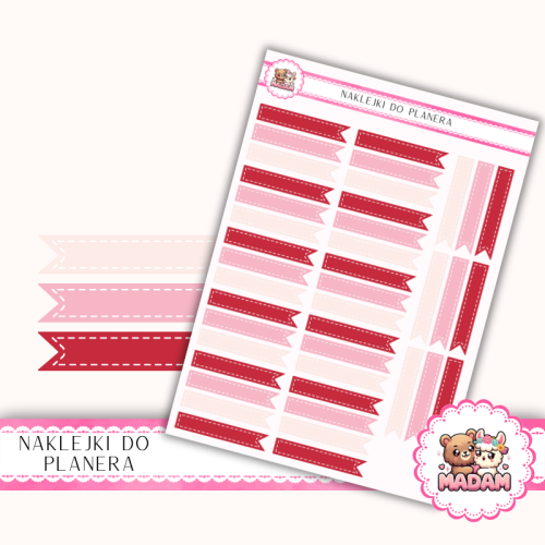 Naklejki Planerowe Flagi Walentynkowe 13×18 – Valentine Love – MaDam Creative