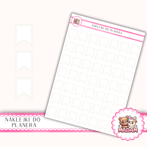 Naklejki Planerowe Mini Flagi 13×18 – Beż Ivory – MaDam Creative