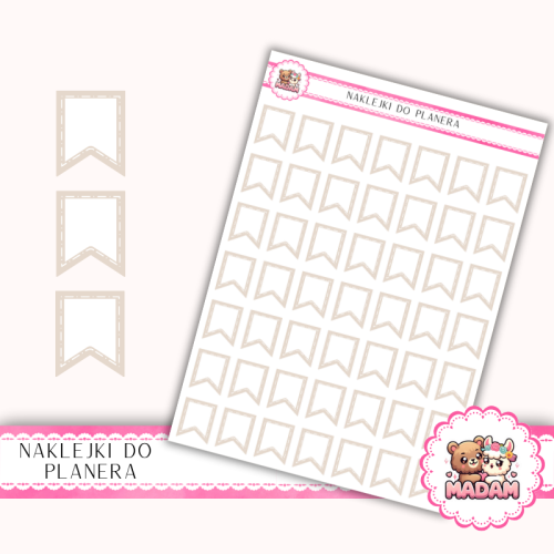 Naklejki Planerowe Mini Flagi 13×18 – Taupe Beż – MaDam Creative
