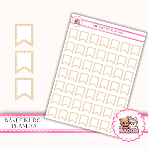 Naklejki Planerowe Mini Flagi 13×18 – Szampańskie Złoto – MaDam Creative