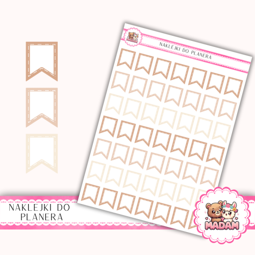 Naklejki Planerowe Mini Flagi Mix 13×18 – Boho Autumn – MaDam Creative