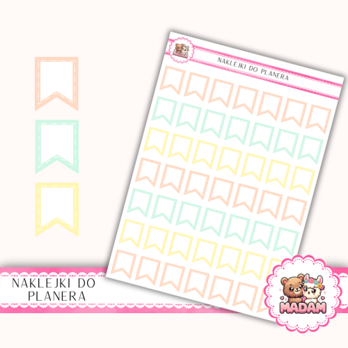 Naklejki Planerowe Mini Flagi Mix 13×18– Summer Vibes – MaDam Creative