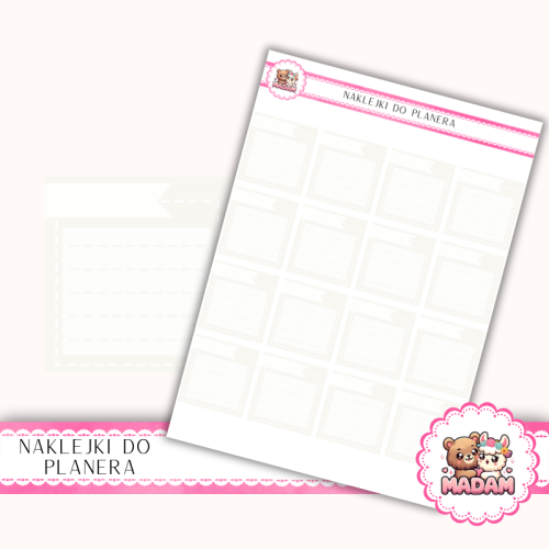 Naklejki Planerowe Mini Notatki Boxy Lined 13×18 – Beż Ivory – MaDam Creative