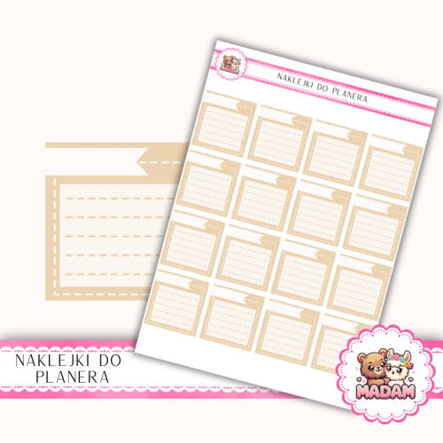 Naklejki Planerowe Mini Notatki Boxy Lined 13×18 – Szampańskie Złoto – MaDam Creative