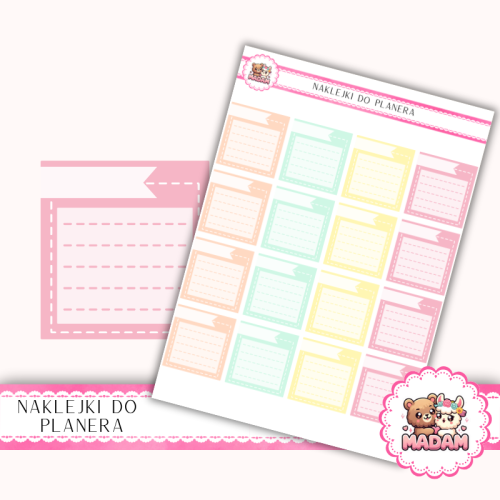 Naklejki Planerowe Mini Notatki MIX 13×18 – Lato Summer Vibes – MaDam Creative