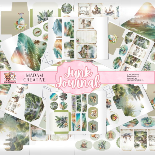 Zestaw Ephemera do Junk Journalingu i Scrapbookingu Wakacje na Bali – Journal Kit MaDam Creative