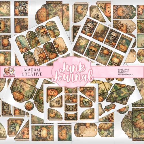 Zestaw Ephemera do Junk Journalingu i Scrapbookingu Halloween Williama – Journal Kit MaDam Creative