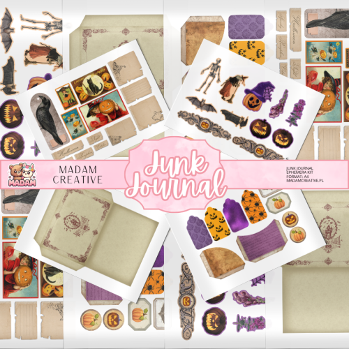Zestaw Ephemera do Junk Journalingu i Scrapbookingu Halloween – Journal Kit MaDam Creative