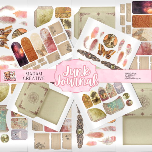 Zestaw Ephemera do Junk Journalingu i Scrapbookingu Boho – Journal Kit MaDam Creative