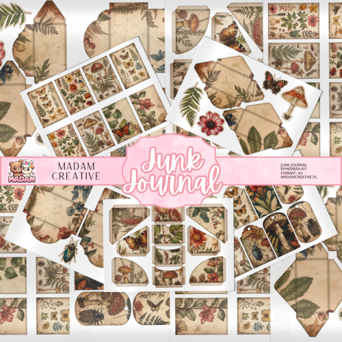Zestaw Ephemera do Junk Journalingu i Scrapbookingu Naturalistyczny Dziennik – Journal Kit MaDam Creative