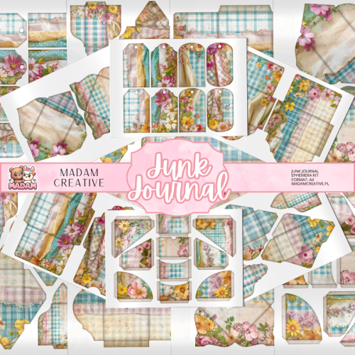 Zestaw Ephemera do Junk Journalingu i Scrapbookingu Floral Shabby Chic – Journal Kit MaDam Creative