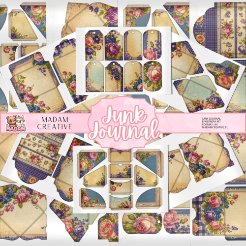 Zestaw Ephemera do Junk Journalingu i Scrapbookingu Floral Shabby Chic 2 – Journal Kit MaDam Creative