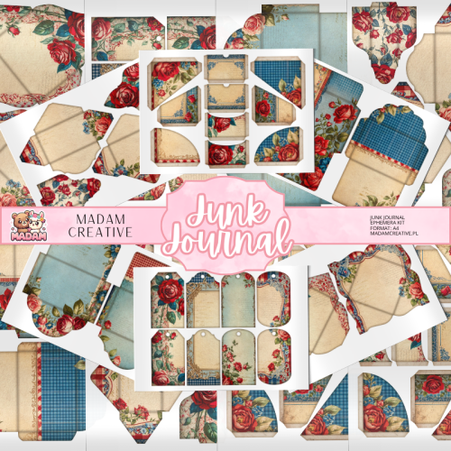 Zestaw Ephemera do Junk Journalingu i Scrapbookingu Floral Shabby Chic 3 – Journal Kit MaDam Creative