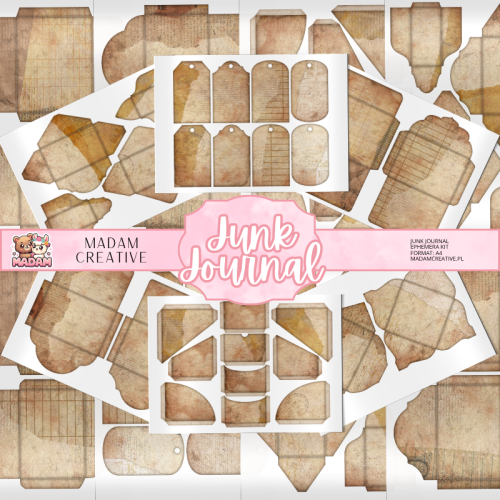 Zestaw Ephemera do Junk Journalingu i Scrapbookingu Antyczny – MaDam Creative