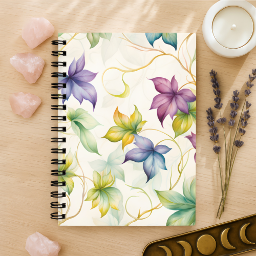 Notes A5 w kropki 80 kartek Kwiaty Vintage na Jasnym Tle MaDam Creative