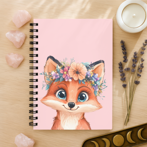 Notes A5 w kropki 80 kartek Lisek w Wianku Kwiatowym MaDam Creative