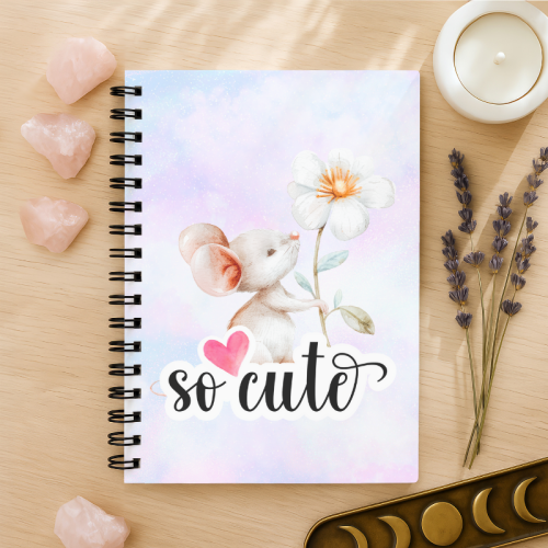 Notes A5 w kropki 80 kartek Myszka So Cute z Kwiatkiem MaDam Creative