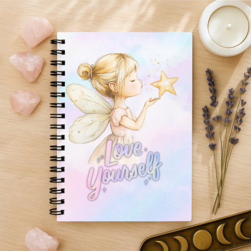 Notes A5 w kropki 80 kartek Wróżka Love Yourself Pastelowy MaDam Creative