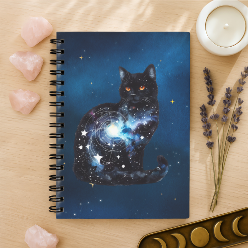 Notes A5 w kropki 80 kartek Kot Kosmos Planety Nocny Styl MaDam Creative