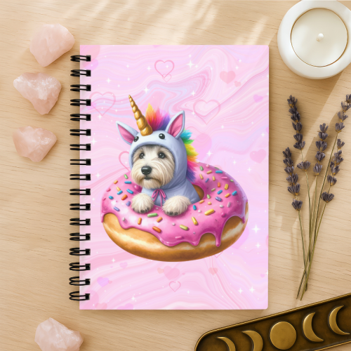 Notes A5 w kropki 80 kartek Piesek Jednorożec Donut Różowy 2 MaDam Creative