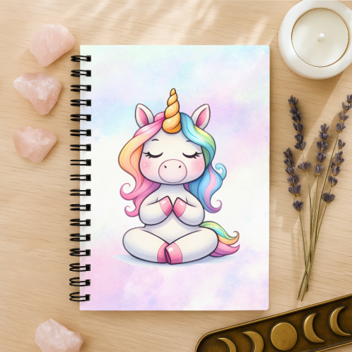 Notes A5 w kropki 80 kartek Jednorożec Medytujący Pastelowy MaDam Creative