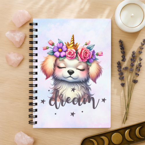 Notes A5 w kropki 80 kartek Pies Dream Kwiatowa Korona MaDam Creative