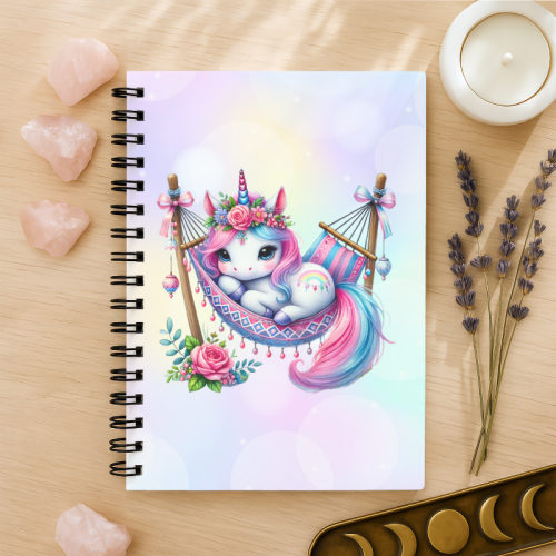 Notes A5 w kropki 80 kartek Jednorożec w Hamaku Pastelowy MaDam Creative