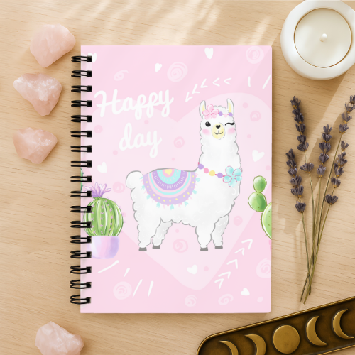 Notes A5 w kratkę 80 kartek Lama Happy Day Różowy Styl MaDam Creative