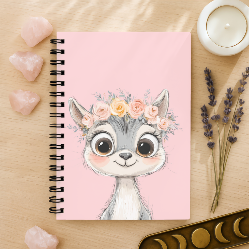 Notes A5 w kratkę 80 kartek Lama w Wianku Pastelowy Styl MaDam Creative